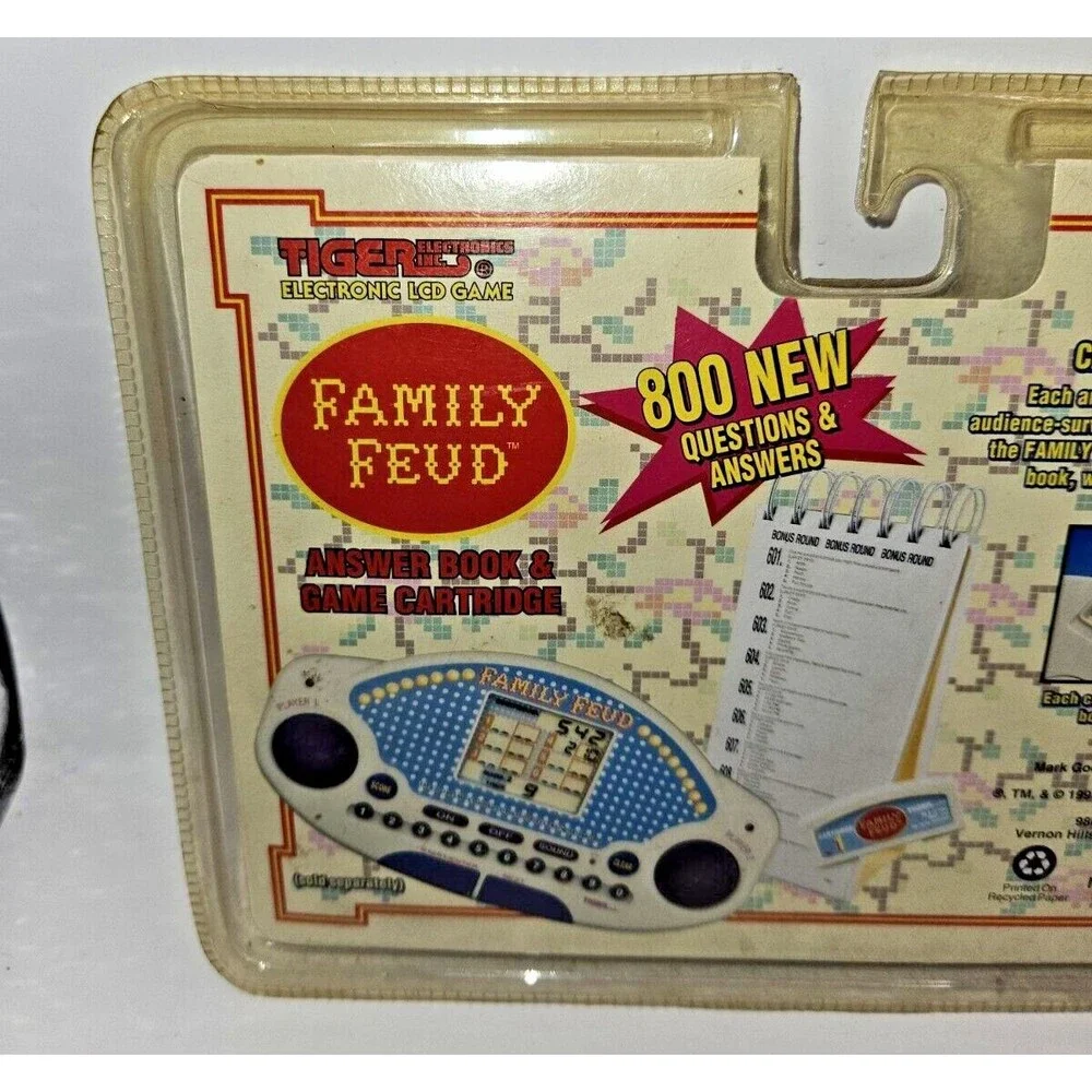 Vtg FAMILY FEUD GAME Cartridge 1 Tiger Toy Game & Answer Books Electronics NOS